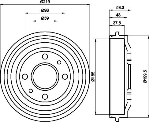 Mintex MBD011 - Тормозной барабан autosila-amz.com