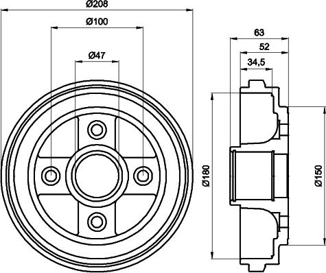 Mintex MBD199 - Тормозной барабан autosila-amz.com