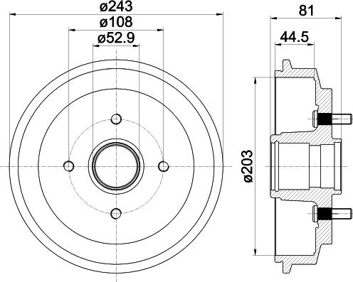 Mintex MBD305 - Тормозной барабан autosila-amz.com