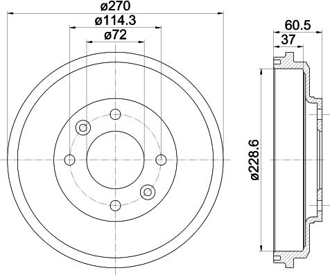 Mintex MBD324 - Тормозной барабан autosila-amz.com