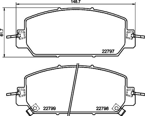 Mintex MDB84054 - Тормозные колодки, дисковые, комплект autosila-amz.com