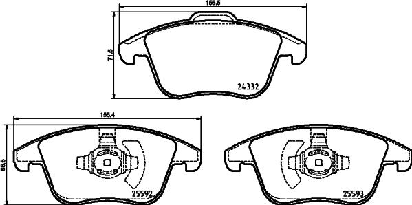 Mintex MDB4112 - Тормозные колодки, дисковые, комплект autosila-amz.com