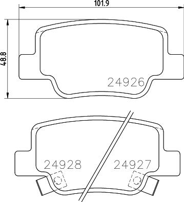 Mintex MDB3054 - Тормозные колодки, дисковые, комплект autosila-amz.com