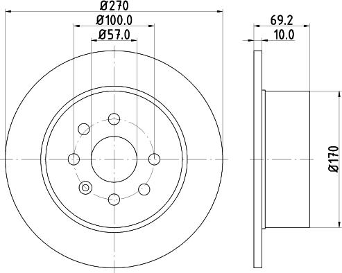 Mintex MDC1057 - Тормозной диск autosila-amz.com