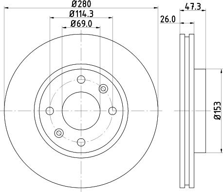 Mintex MDC1812 - Тормозной диск autosila-amz.com