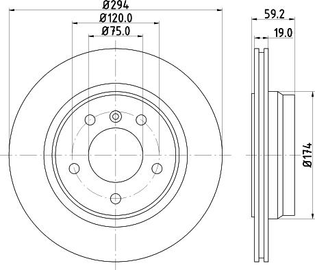 Mintex MDC1384C - Тормозной диск autosila-amz.com