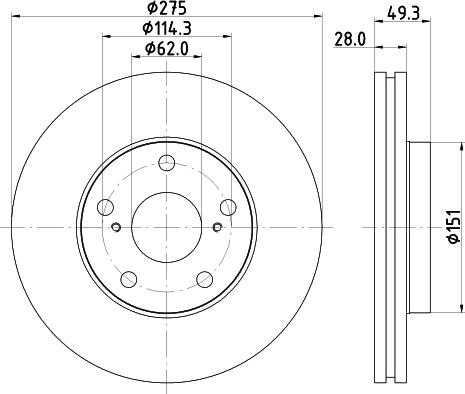 Mintex MDC898 - Тормозной диск autosila-amz.com