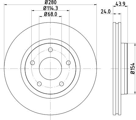 Mintex MDC82280C - Тормозной диск autosila-amz.com