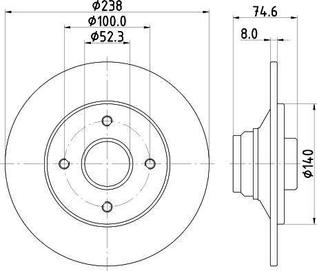 Mintex MDC874 - Тормозной диск autosila-amz.com