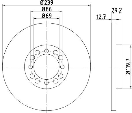 Mintex MDC251 - Тормозной диск autosila-amz.com