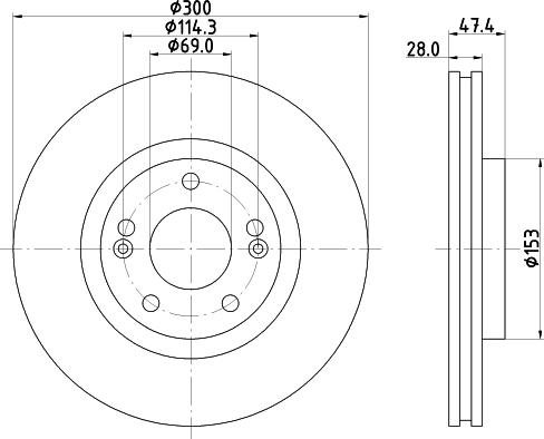 Mintex MDC2045 - Тормозной диск autosila-amz.com