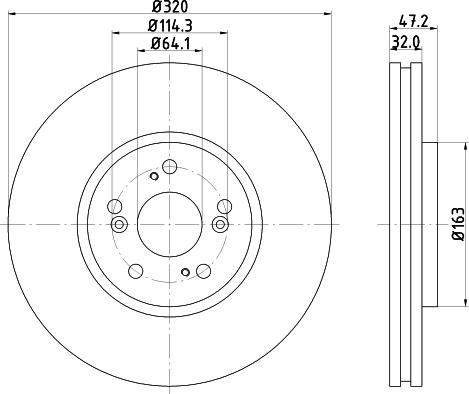 Mintex MDC2164 - Тормозной диск autosila-amz.com