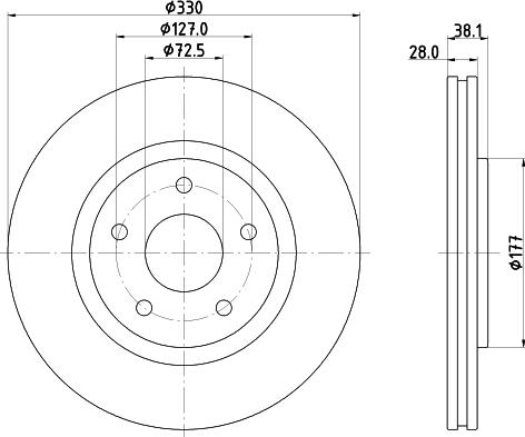 Mintex MDC2721 - Тормозной диск autosila-amz.com