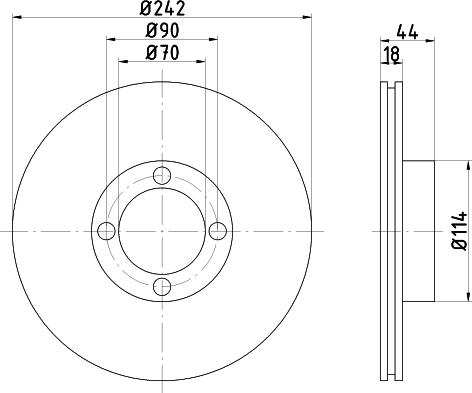 Mintex MDC712 - Тормозной диск autosila-amz.com