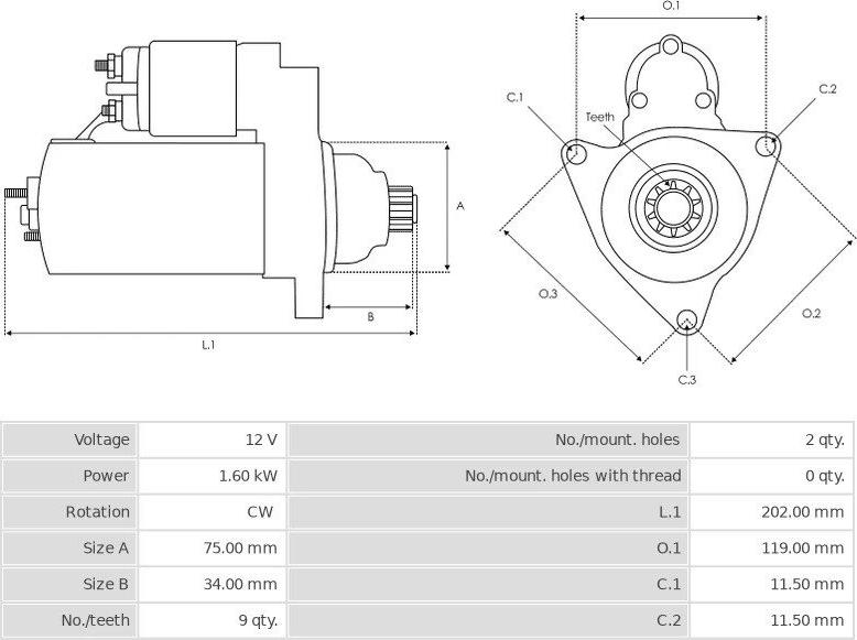 Mitsuba SM422-02 - Стартер autosila-amz.com