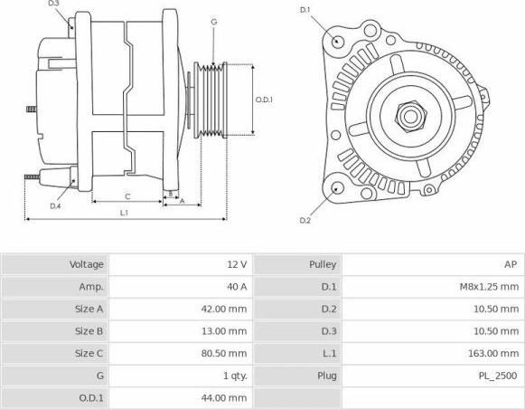 Mitsubishi A7T03877 - Генератор autosila-amz.com