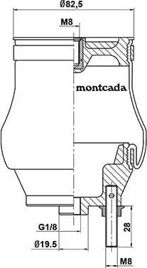 Montcada 0164210 - Баллон пневматической рессоры, крепление кабины autosila-amz.com