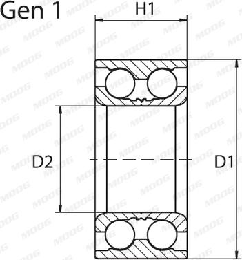 Moog PE-WB-11370 - к-кт подшипника ступицы пер.!\ Peugeot 307, Citroen C4/C5 01> ABS autosila-amz.com