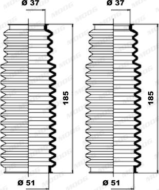 Moog K150092 - к-кт пыльника рейки рулевой !2 шт.\ BMW E34/E36 all 90> autosila-amz.com