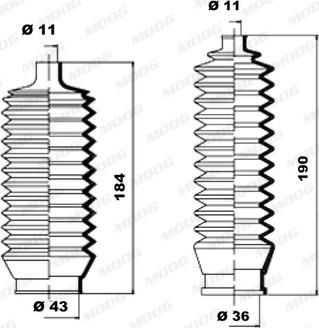 Moog K150056 - Комплект пыльника, рулевое управление autosila-amz.com