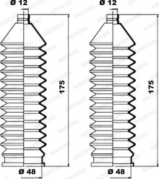 Moog K150034 - Комплект пыльника, рулевое управление autosila-amz.com