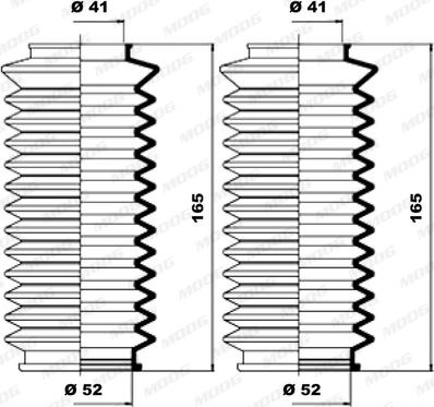 Moog K150037 - Комплект пыльника, рулевое управление autosila-amz.com