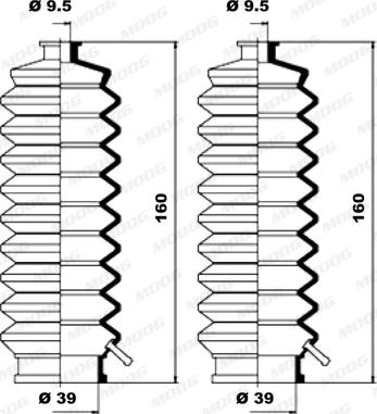 Moog K150106 - Комплект пыльника, рулевое управление autosila-amz.com