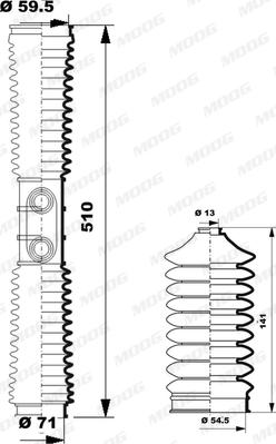 Moog K150249 - Комплект пыльника, рулевое управление autosila-amz.com