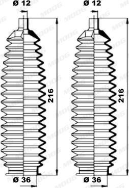 Moog K150243 - Chassis steering rack gaiter kits autosila-amz.com