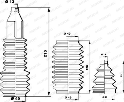 Moog K150214 - Комплект пыльника, рулевое управление autosila-amz.com