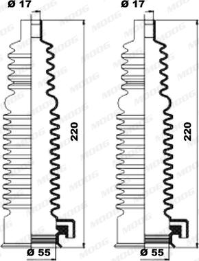 Moog K150218 - Комплект пыльника, рулевое управление autosila-amz.com