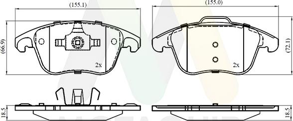 Motaquip LVXL1373 - Тормозные колодки, дисковые, комплект autosila-amz.com