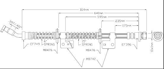 Motaquip VBH1014 - Тормозной шланг autosila-amz.com