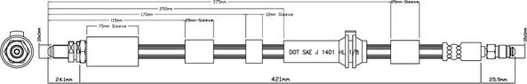 Motaquip VBH1201 - Тормозной шланг autosila-amz.com