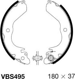 Motaquip VBS495 - Комплект тормозных колодок, барабанные autosila-amz.com