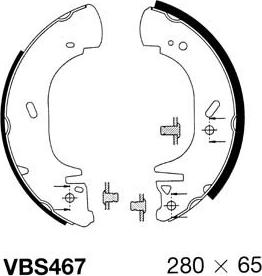 Motaquip VBS467 - Комплект тормозных колодок, барабанные autosila-amz.com