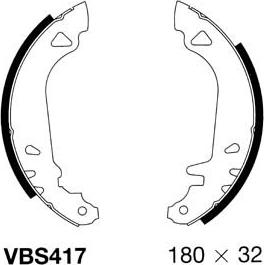 Motaquip VBS417 - Комплект тормозных колодок, барабанные autosila-amz.com