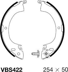 Motaquip VBS422 - Комплект тормозных колодок, барабанные autosila-amz.com