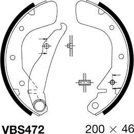 Motaquip VBS472 - Комплект тормозных колодок, барабанные autosila-amz.com