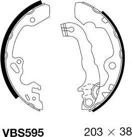 Motaquip VBS595 - Комплект тормозных колодок, барабанные autosila-amz.com