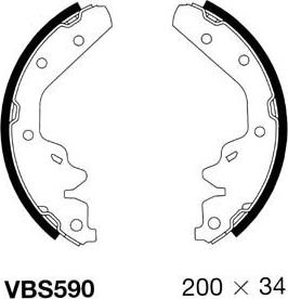 Motaquip VBS590 - Комплект тормозных колодок, барабанные autosila-amz.com