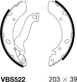 Motaquip VBS522 - Комплект тормозных колодок, барабанные autosila-amz.com