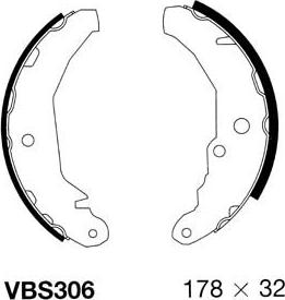 Motaquip VBS306 - Комплект тормозных колодок, барабанные autosila-amz.com