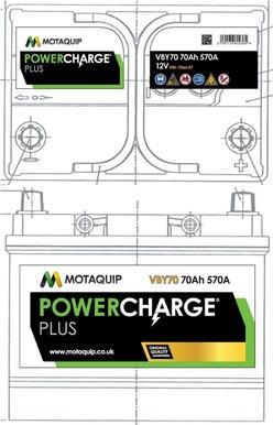 Motaquip VBY70 - Стартерная аккумуляторная батарея, АКБ autosila-amz.com