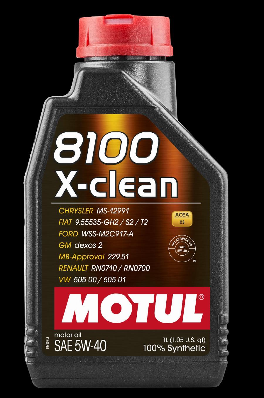 Motul 102786 - Масло моторное синтетическое 1 л - 8100 X-CLEAN 5W40 ACEA C3, API SN/CF,BMW LL-04, MB 229.51,VW 505. autosila-amz.com