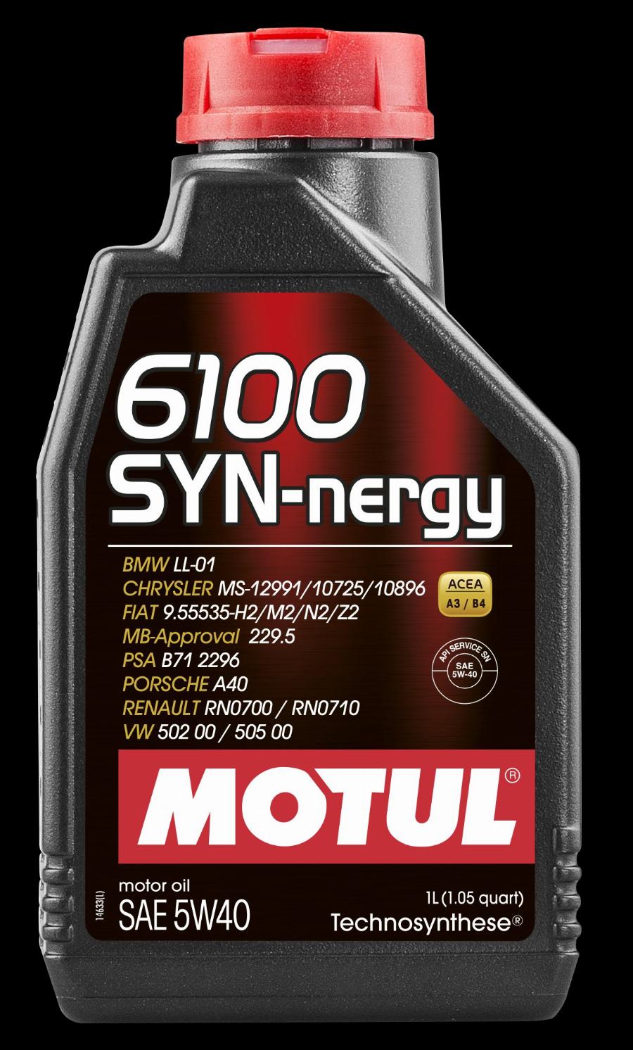 Motul 107975 - Масло моторное 5W40 MOTUL 1л полусинтетика 6100 SYN-NERGY autosila-amz.com