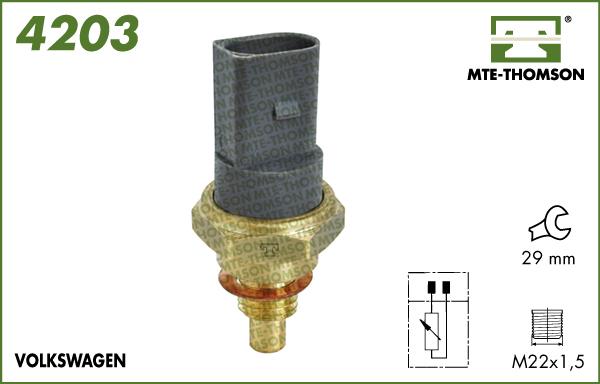 MTE-Thomson 4203 - Датчик, температура охлаждающей жидкости autosila-amz.com