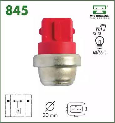 MTE-Thomson 845 - Термовыключатель, вентилятор радиатора / кондиционера autosila-amz.com