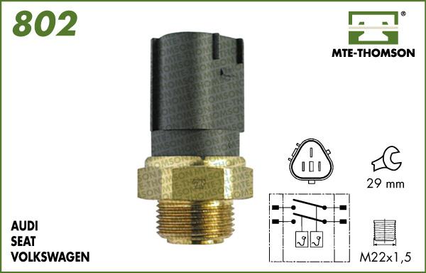 MTE-Thomson 802.95/102 - Термовыключатель, вентилятор радиатора / кондиционера autosila-amz.com