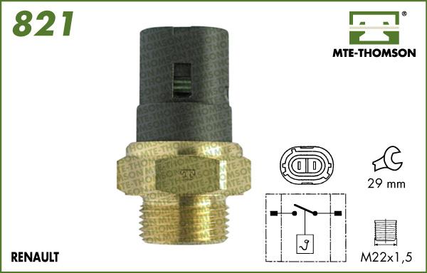 MTE-Thomson 821.92/82 - Термовыключатель, вентилятор радиатора / кондиционера autosila-amz.com